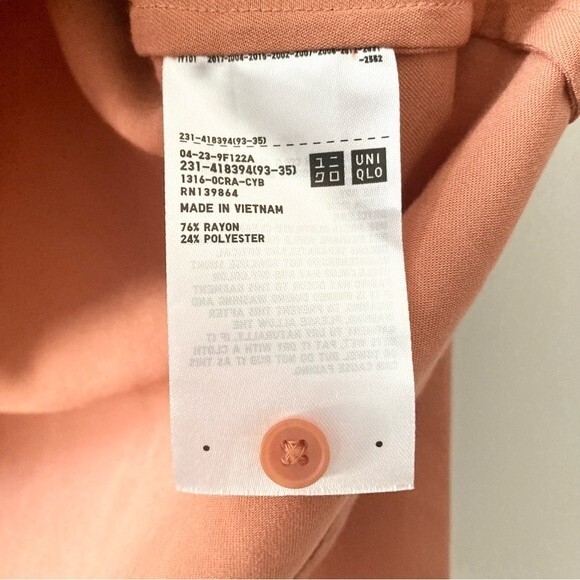 Uniqlo Peach Collar Long Sleeve Button‎ Down Shirt S - Picture 5 of 5
